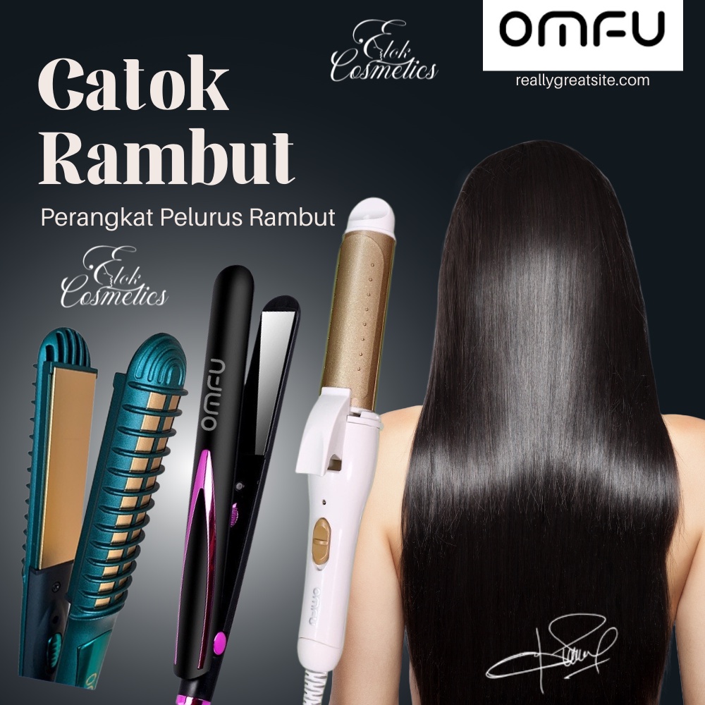 ❤️ OMFU ❤️ 2 IN 1 HAIR CURLER &  STRAIGHTENER CATOK RAMBUT