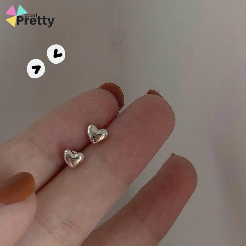 Fashion Anting Mini Kecil Sederhana Perhiasan Telinga Logam Berbentuk Hati Manis Sederhana Wanita - PD