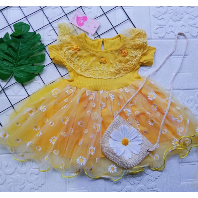 [0-5th] BEST SELLER !! DRESS TUTU ANAK IMPORT PREMIUM MEWAH 0-5 TAHUN BUNGA PEONY DAISY FLOWER / BROSS BONEKA / DRESS TUTU BUNGA MUTIARA GAUN PESTA ANAK IMPORT