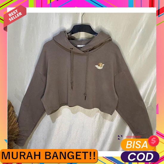 Fuji Knit Blose Rajut Crop Sweater Oversize Atasan Baju Wanita Cardi K Hoodie Topi Baby Angel Crope 