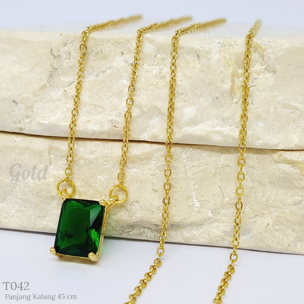 PGX Kalung Titanium Wanita Anti Karat Aksesoris Fashion Perhiasan Premium - T042