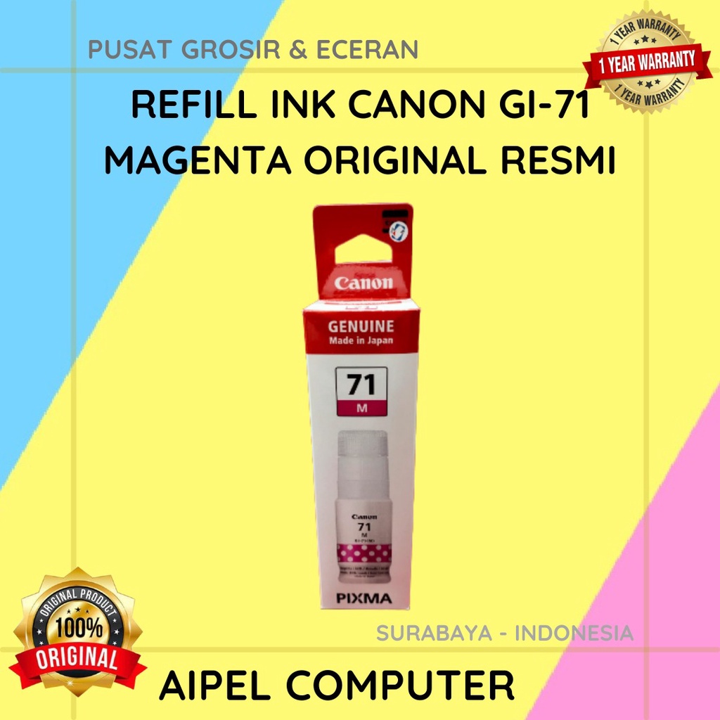 GI71M | REFILL INK CANON GI-71 MAGENTA ORIGINAL RESMI