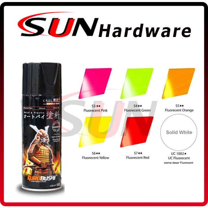 Pilox Samurai Kurobushi 400 Ml Pilok Hijau Orange Kuning Pink Red Dasar Putih Stabilo Fluorecent