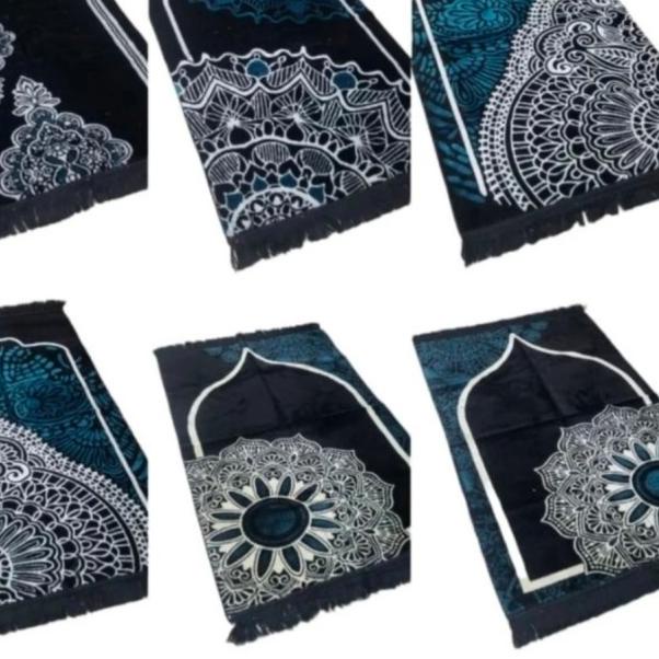sejadah Turki timbul tebal/ sejadah premium - Hitam