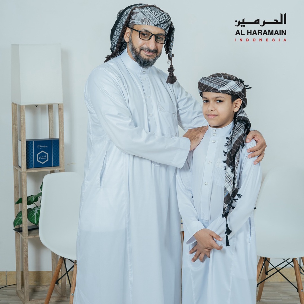 AL Haramain Jubah / Gamis Pria Remaja Premium Bordir (14) | Putih