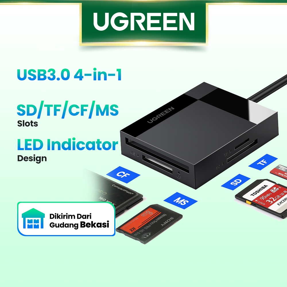 【Stok Produk di Indonesia】Ugreen Hub Adapter Card Reader Sd Usb 3.0 Otg Untuk Android