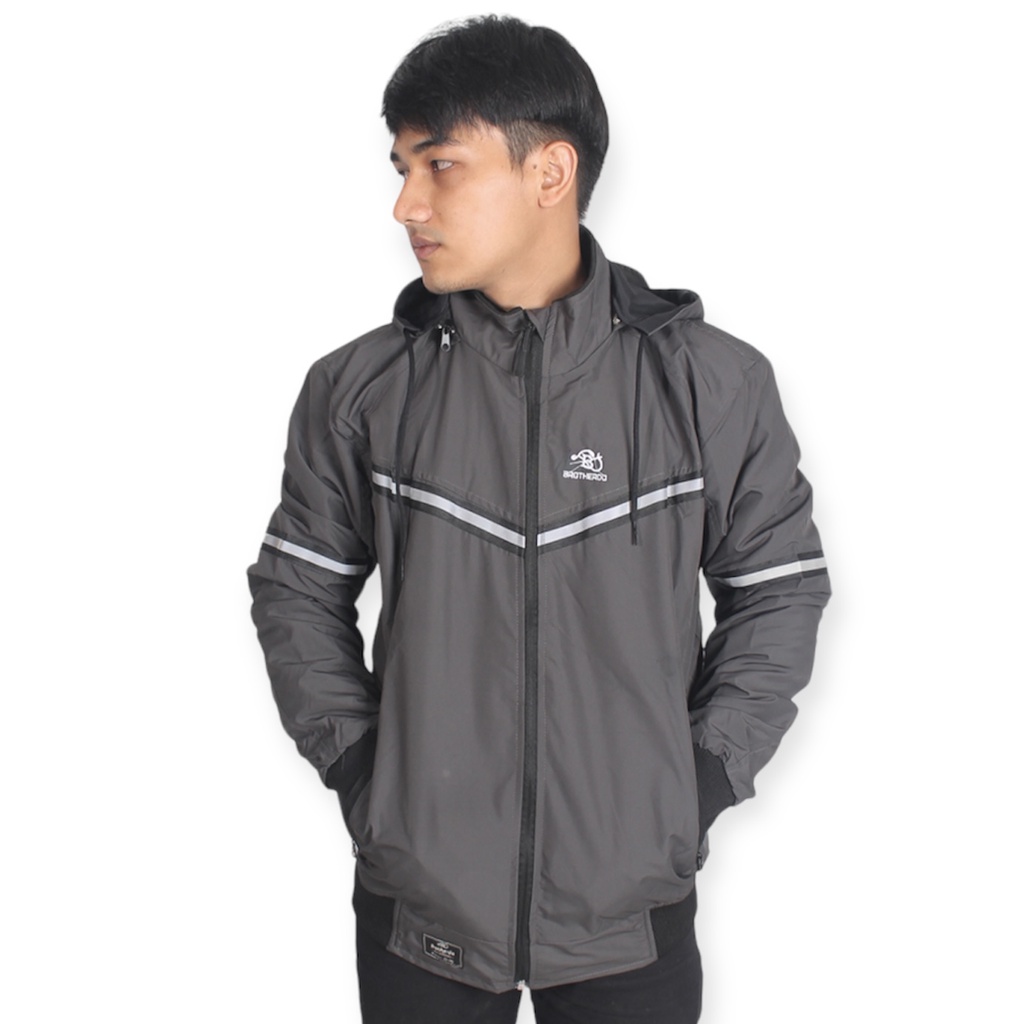 Jaket parasut pria taslan JN waterproof scootlite Brotherdo