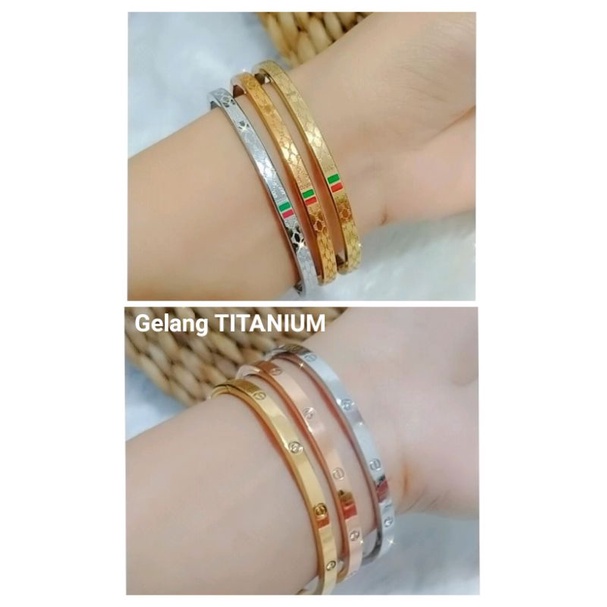 Gelang  Titanium tahan air. xuping Titanium lapis mas medan Sumbayak
