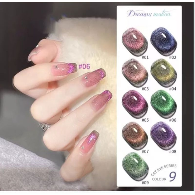 FS_SHOOP- Ennis Lem Seni Kuku Mata Kucing Merak 2022 Gel Minyak Tipe A Populer Cat Kuku Mata Kucing 