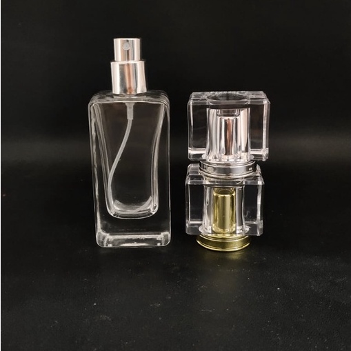 Botol Parfum V32652 30ml easypump Silver+Tutup Crystal BIASA Perpcs