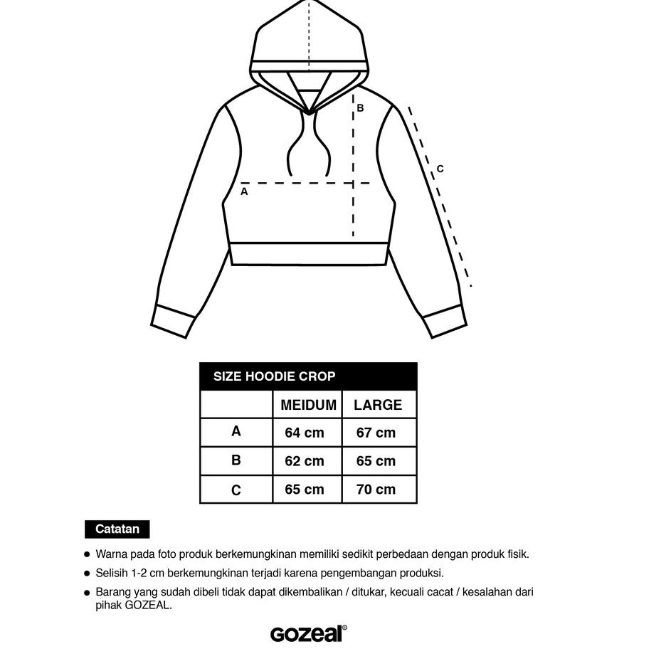 Stok Terbaru Gozeal | Hoodie Crop | Washed Walk