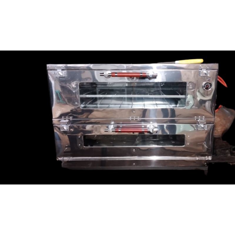 OVEN GAS UKURAN 75×55×60 STAINLESS dua pintu