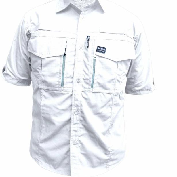 KEMEJA TACTICAL W-TAC PENDEK TERBARU - Putih, M
