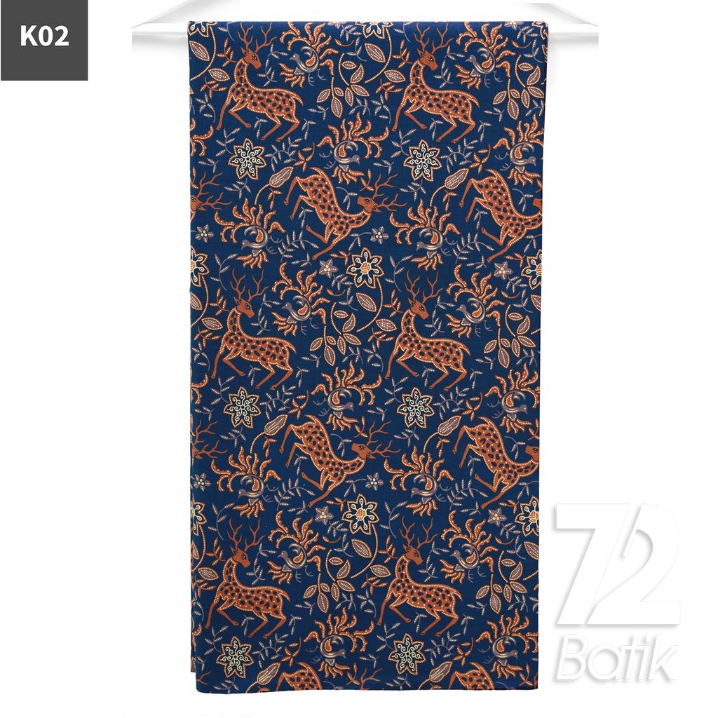 KAIN BATIK PREMIUM Bahan Katun Motif Rusa Kutub Warna Biru Dongker 722604 CAP 72IL Jarik Jarit Samping Kebat Panjang Batik Katun Modern Premium Bahan Seragam Batik Pernikahan Kantor Keluarga Murah Kamen Jadi Batik Bali Lembaran