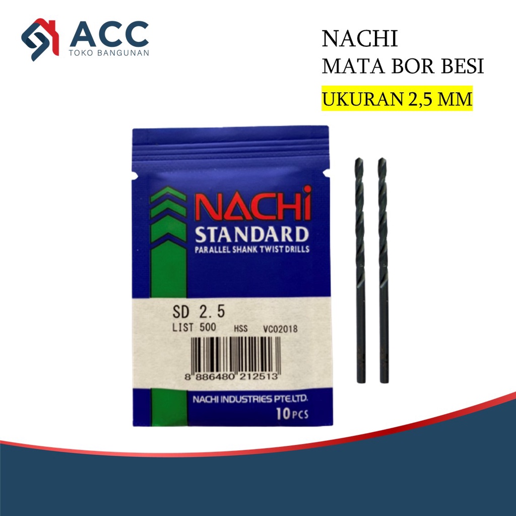 NACHI 2.5 MM MATA BOR BESI HSS - NACHI MATABOR BESI HSS 2.5MM