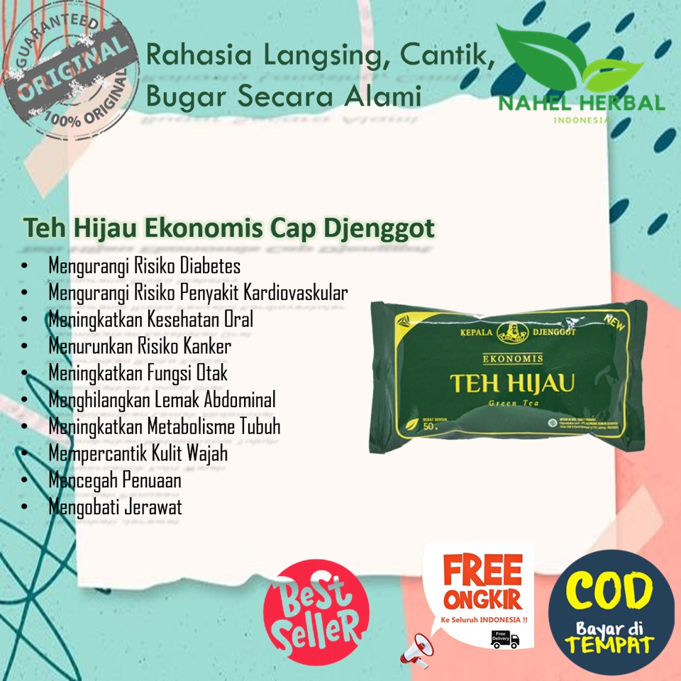 Obat Ampuh Utk Perut Buncit Dalam 1 Minggu Bpom - Kepala Djenggot Teh Hijau Sachet 50Gr - Slim Body 