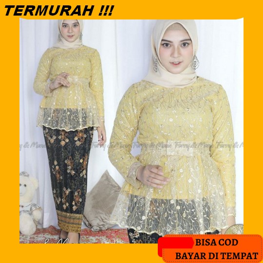 Kebaya Brukat Anjani Setelan Kebaya Brukat Modern Kebaya Terbaru Kurung Fhasion Wanita Warna Hitam K