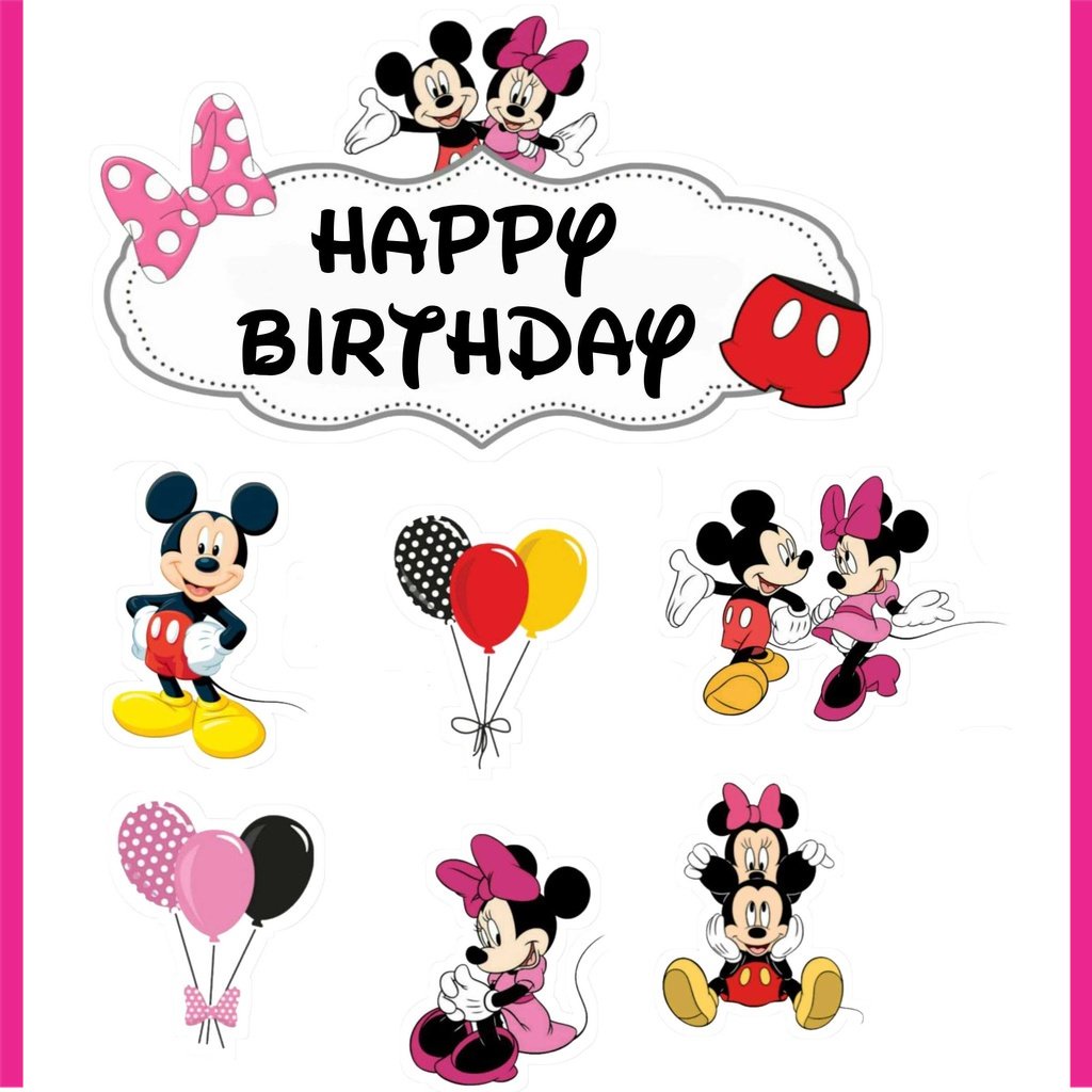 

BIGBAG TOPPER CAKE ULANG TAHUN / HIASAN KUE MICKEY MINNIE MOUSE