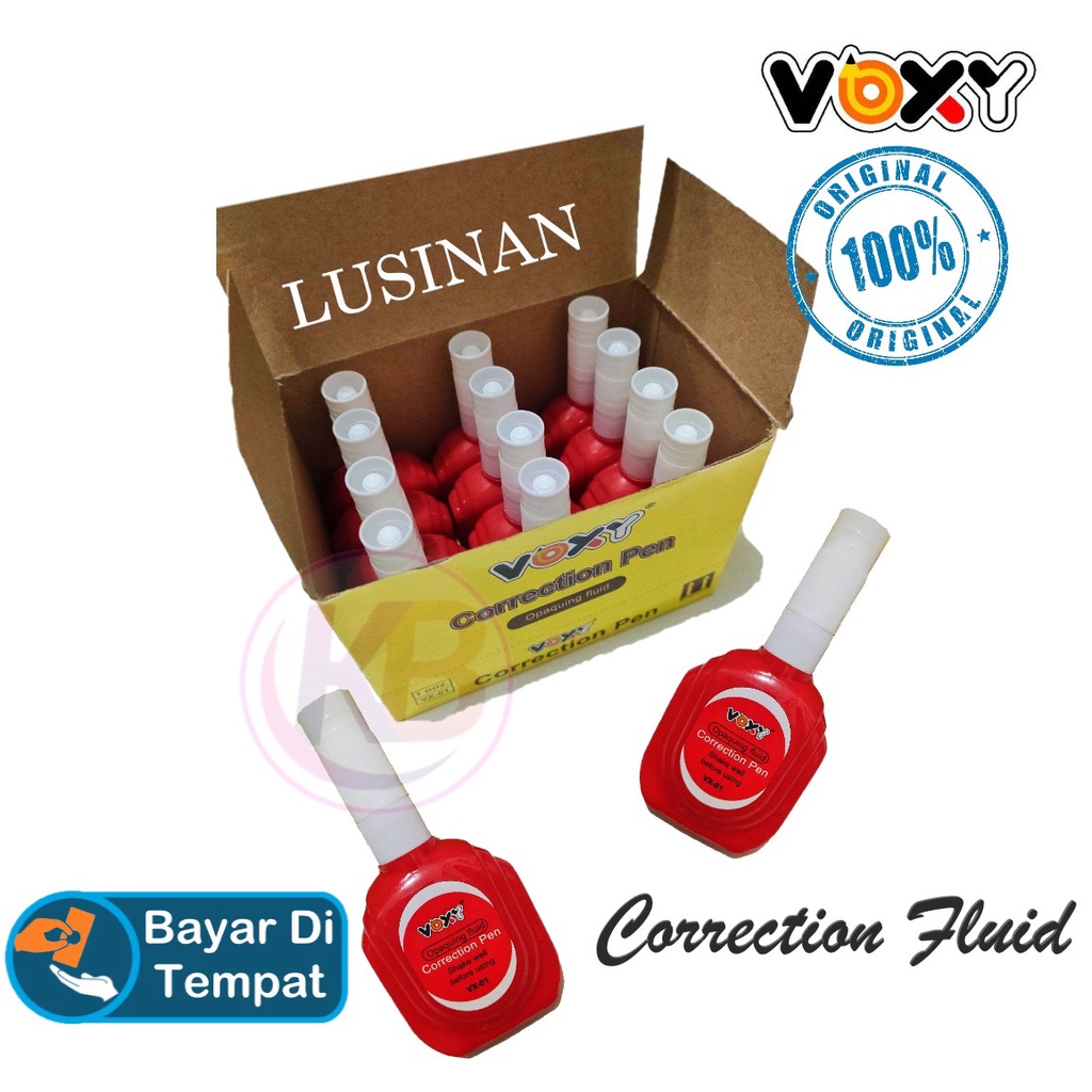 

1 Lusin (12) Tipe Ex Cair - Tipe X - Tipex Voxy VX01 - Cairan Koreksi - Penghapus Cair - Correction Pen - Bayar di Tempat - Toko Gemilang
