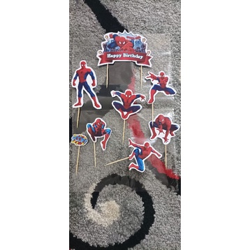 TOPPER ULTAH SPIDERMAN TOPPER CAKE TOPPER ULANG TAHUN / HIASAN KUE  MURAH