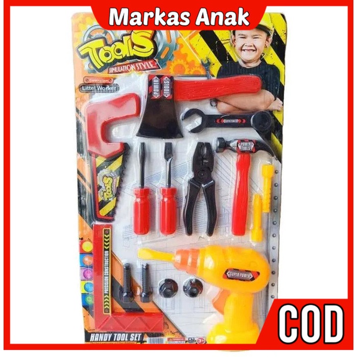 Mainan Anak Anak Umur 3 4 5 6 7 Tahun Hadiah Tukangan Tools Handy tool set No IM-4009BC Murah