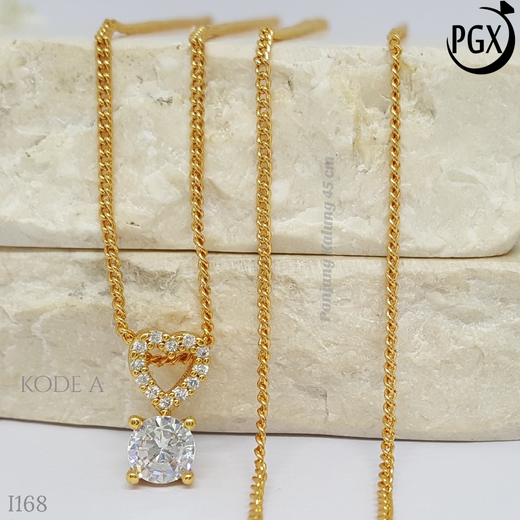 PGX Liontin Kalung Xuping Wanita Perhiasan Lapis Emas Aksesoris Fashion - I168