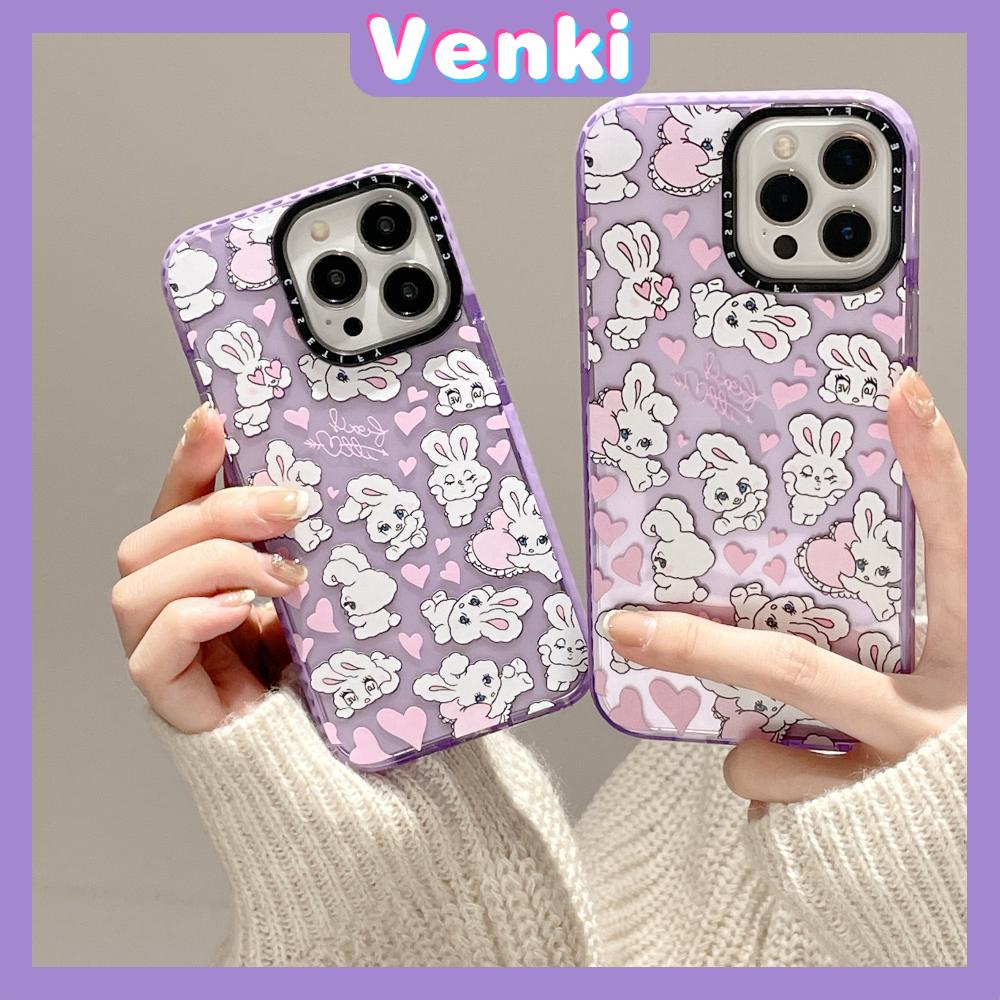 Case iPhone 14 Pro Max Thickened Silicone Soft Case Clear Purple Cute Bunny Shockproof Camera Protection Compatible For iPhone 13 12 11 Pro Max XR XS 6 6S 7 8 Plus