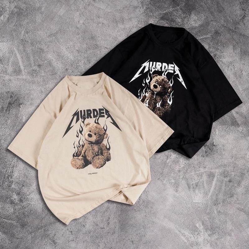 Baju Oversize BEAR POLAROID / Kaos Oversize Boneka Bear / Kaos Oversize Pria Wanita