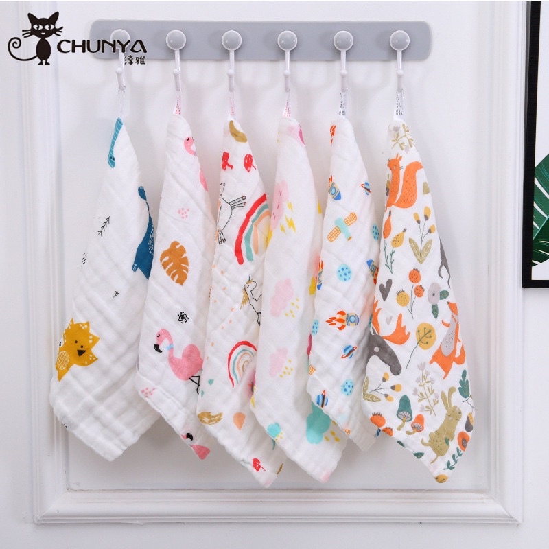 Sapu tangan Bayi bahan katun 6 layer / Waslap anak banyak motif