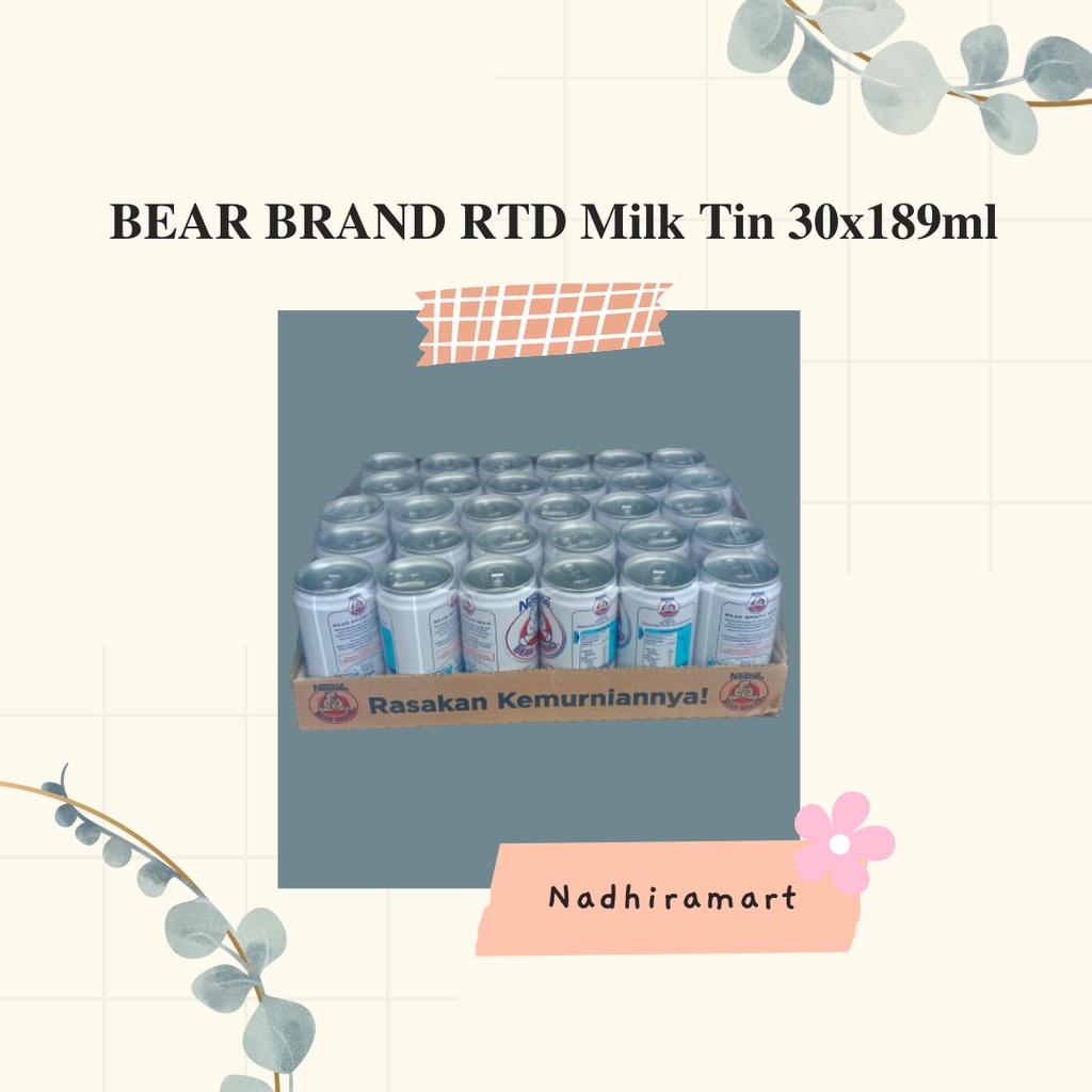 

BEAR BRAND RTD Milk Tin 30x189ml - 1 Karton (30pcs)