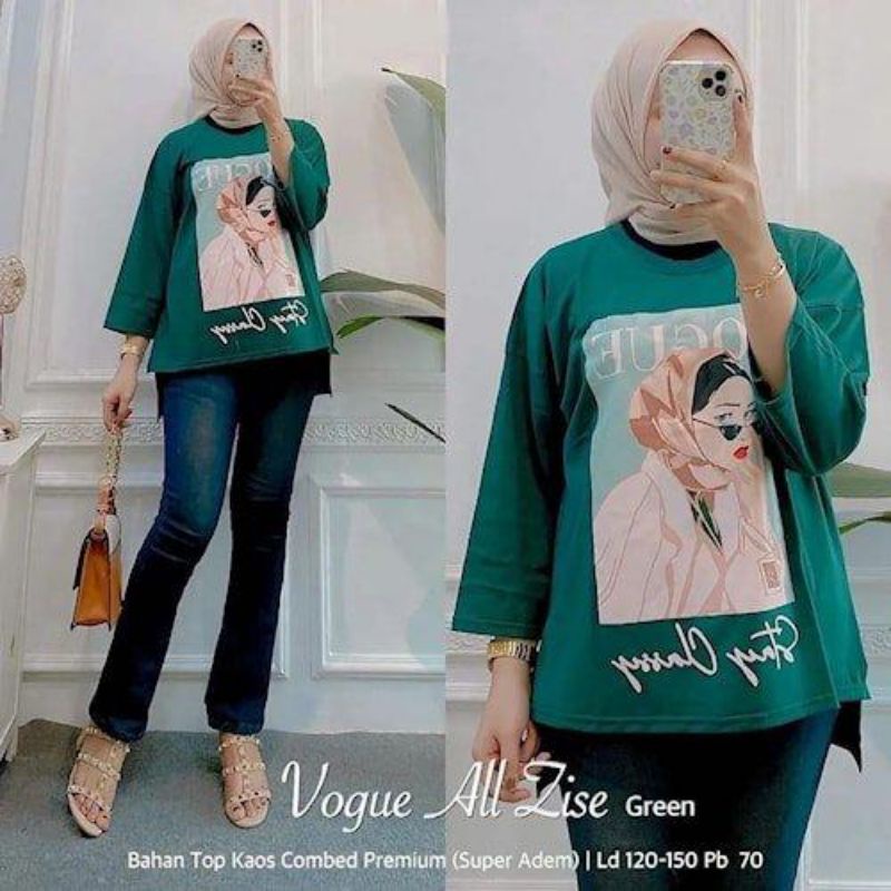 Vogue Blouse Oversize Fashion Muslim Wanita Atasan Blus Casual Dewasa Terbaru