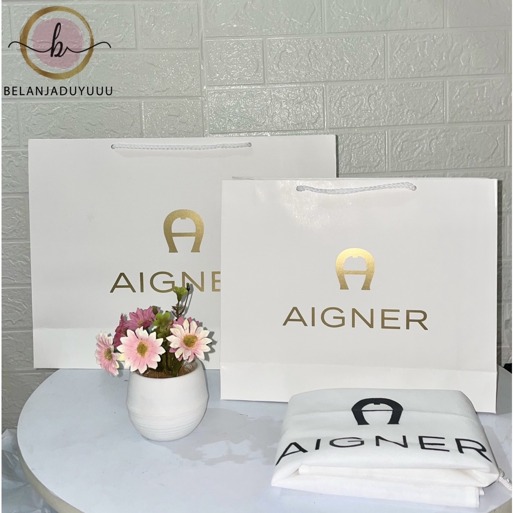 Paper Bag Aigner Putih Pembungkus Kado Paper Bag Branded