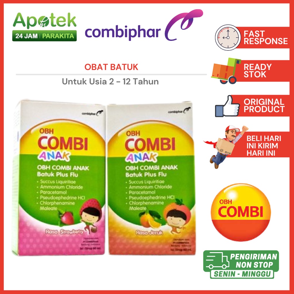 OBH Combi Batuk Berdahak Plus Flu Untuk Anak Disertai Demam