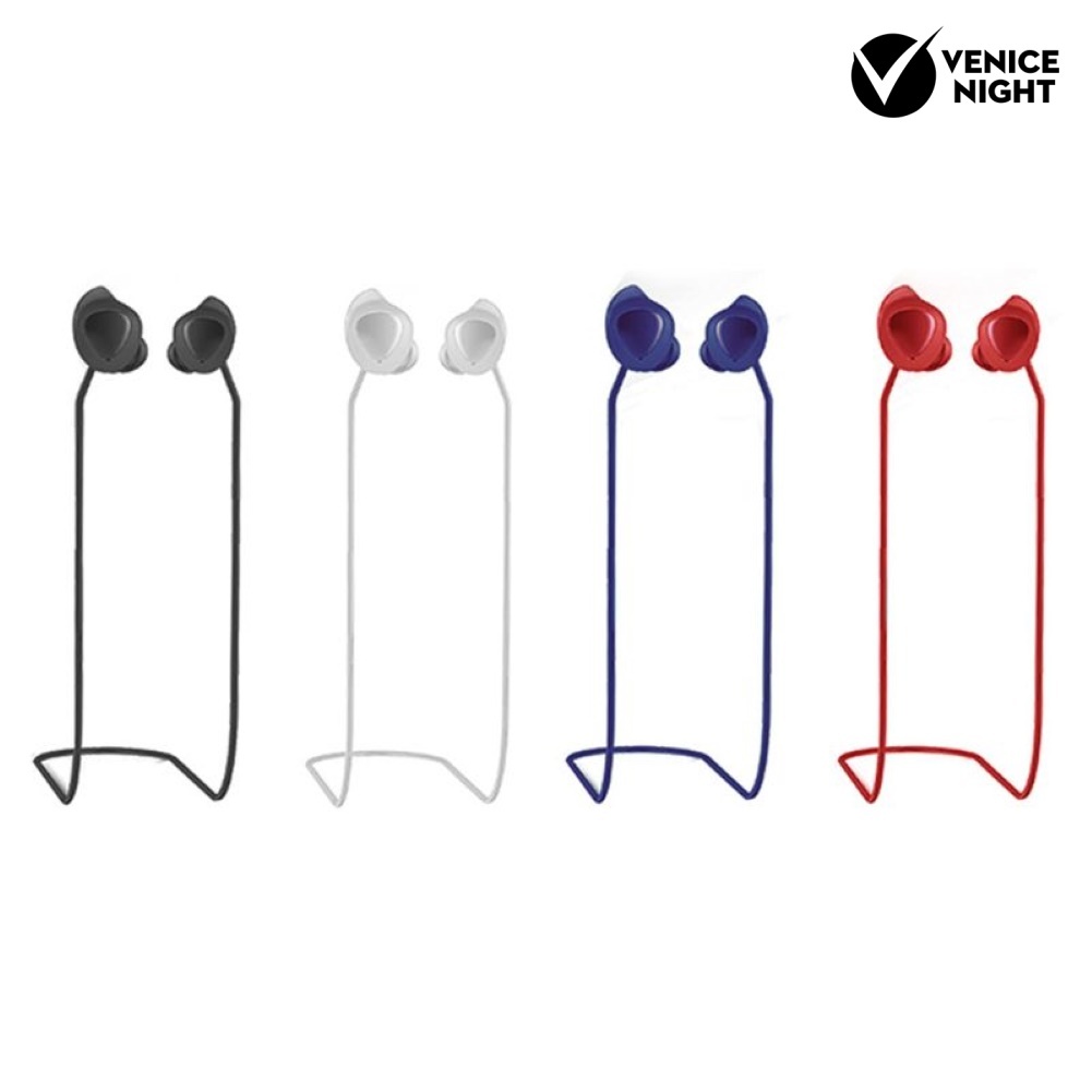 (VNEP) (Berkabel) Headset Tali Silikon Lembut Anti-hilang Tahan Keringat Earphone Kuncup Tali Leher Gantung