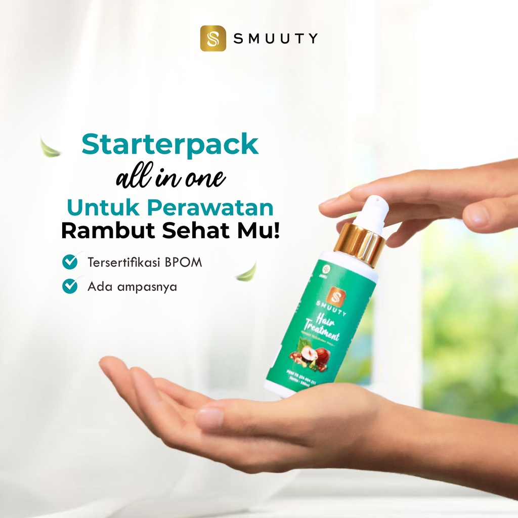 Smuuty Hair Treatment Serum Kemiri Bakar 100% Herbal BPOM | GRATIS EMAS MINI