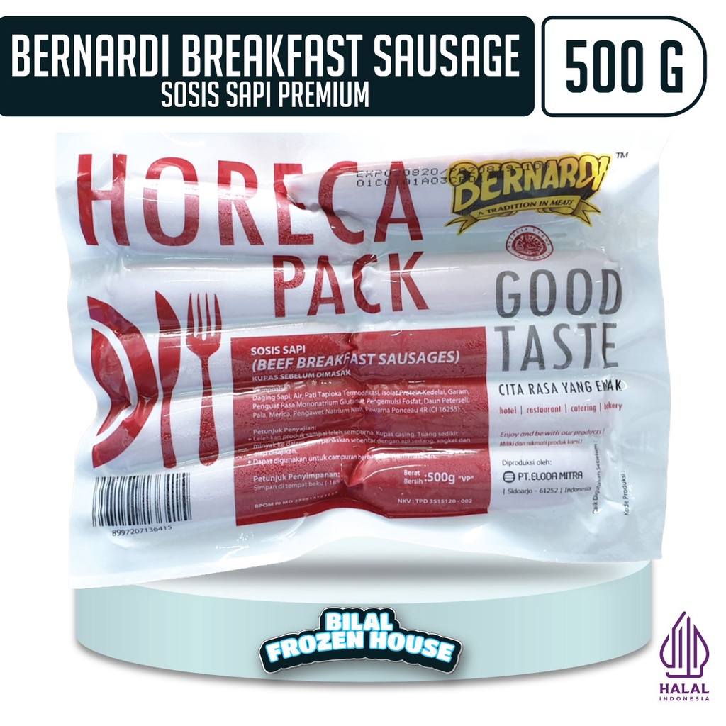 Jual Sosis Sapi Bernardi Horeca Pack Beef Breakfast Sausage Vp 500gr