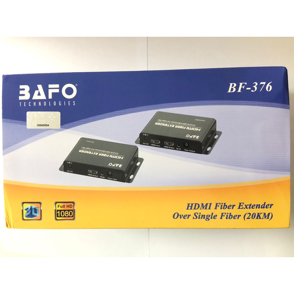 Hdtv fiber optic extender bafo 20km over single FHD 1080p 60fps 3D Hdcp bf-376 bf376 - Hdtv FO optical 20000m