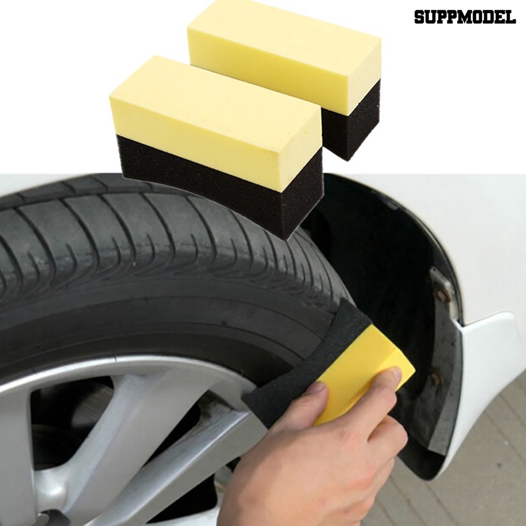 [SM] 2pcs Auto Roda Mobil Ban Pembersih Ban Berdandan Waxing Polishing Brush Sponge Alat