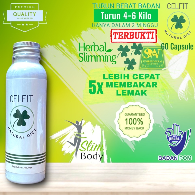 Jual OBAT DIET PELANGSING CELFIT NATURAL BPOM 60 KAPSUL Pasti Berat