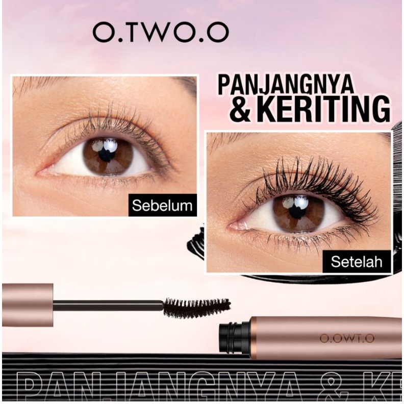 【100% ORIGINAL】【READY】O.TWO.O Waterproof Mascara Long Lasting Natural Curling Eye Lash Makeup/Fiber Mascara/ANTI AIR/TAHAN LAMA