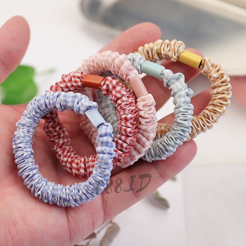 Ikat Rambut Scrunchie Anak Perempuan Wanita Dewasa Fashion Korea Aksesoris Kunciran Karet Iket Rambut  Lucu Elastis KCR 09