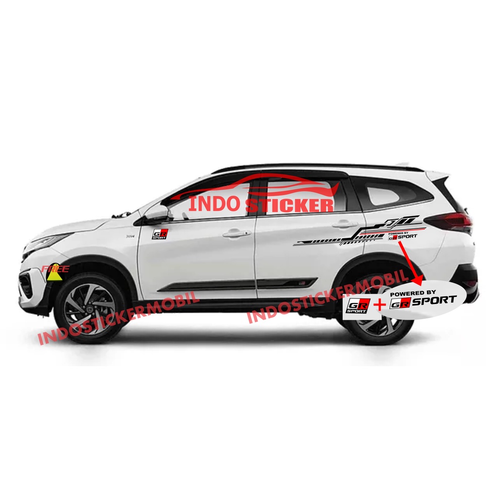 STRIPING STICKER MOBIL RUSH GR STICKER STIKER MOBIL TOYOTA RUSH AGYA YARIS FORTUNER GR SPORT RACING