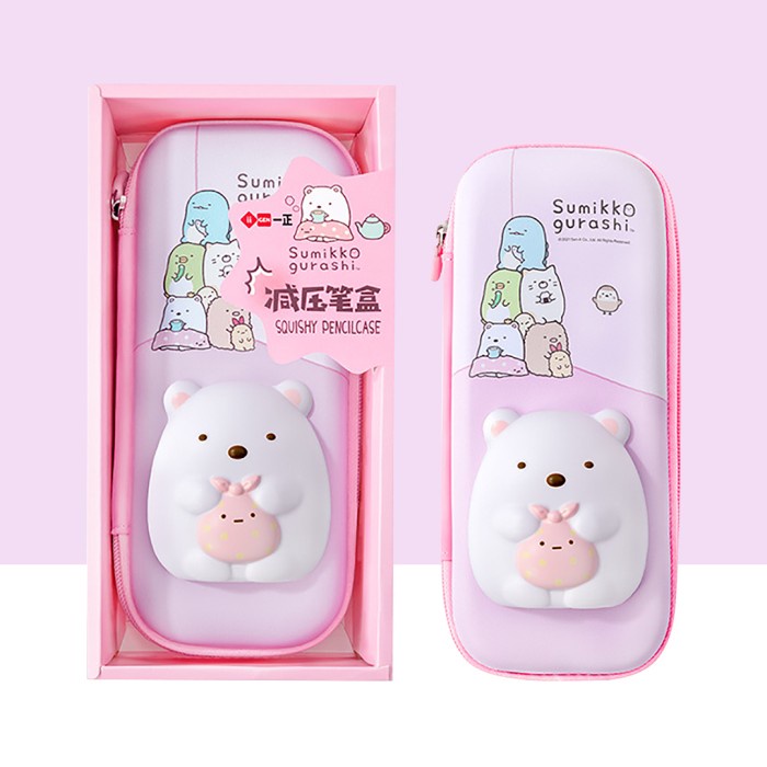 

TOKKADO Sumikko Gurashi Squishy Pencil Case Original Kotak Pensil Lucu - Shirokuma Pink RATU.SHOP25