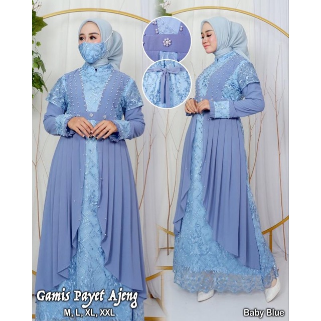 gamis Payet Ajeng modern terlaris // gamis jumbo XXL Ld 120 terbaru // gamis pesta wanita kekinian t