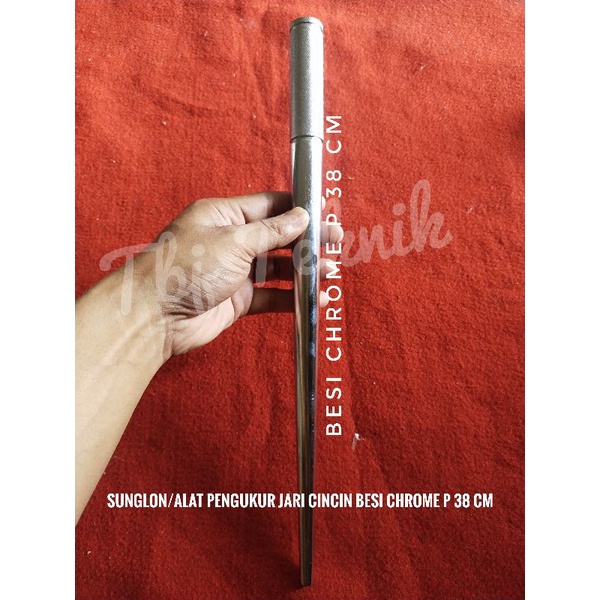 sunglon/alat pengukur jari cincin besi chrome p 38 cm