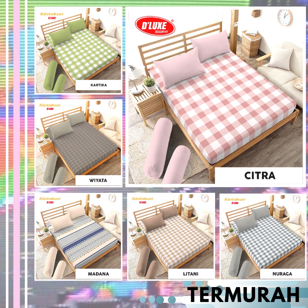 SPREI KINTAKUN D'LUXE MOTIF PREMIUM KING 180X200 160X200 120X200 SEPRAI SARUNG BANTAL GULING SET SEPREI AESTHETIC D'LUXE D LUXE KINTAKUN SEPRAI CANTIK SEPRE DLUXE PROMO ANTI LUNTUR MOTIF PLUS SARUNG BANTAL SPREI DEWASA ALAS KASUR SPREI ADEM