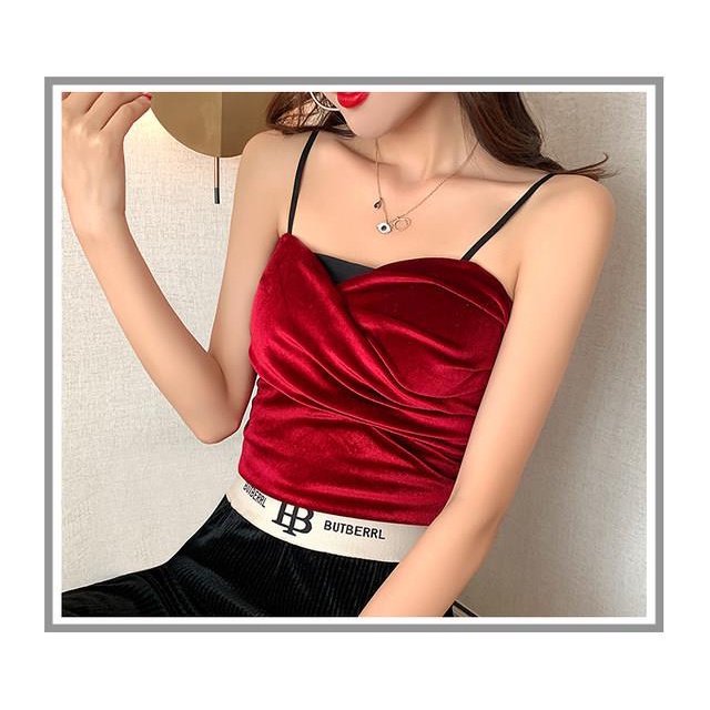 Korean Tank Top Velvet Atasan Wanita 1544 (S-XL)