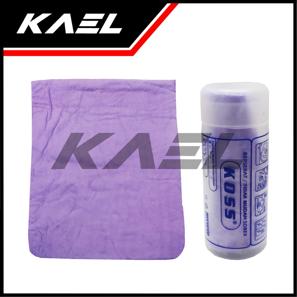 Lap Kanebo Koss High Quality Dengan Tabung Daya Serap Tinggi Tidak Mudah Sobek Berserat-Serat Canebo Chamois Serbaguna Mobil-Motor-Furnitur-dll Botol