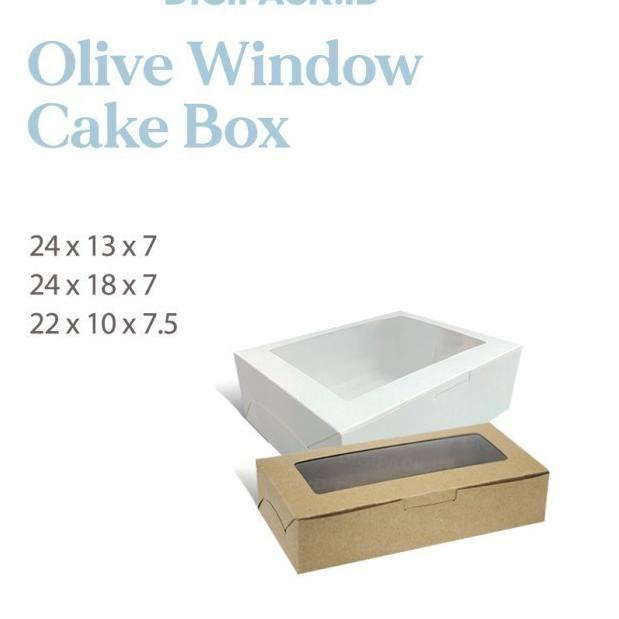 

[Digipack] Olive Brown Window Cake Box 24 x 13 x 7 | Kotak | Dus Kue