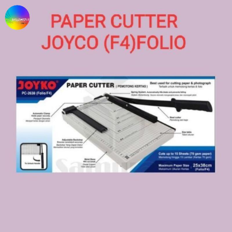 

Paper Cutter F4 Joyko PC 2638 / Mesin Pemotong Cutting Kertas 26 x 38 cm / Alat Potong Kertas Foto(ORIGINAL PRODUK)